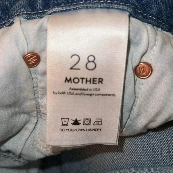 MOTHER Women’s High Waisted Looker Crop Wash Let’s Kick It Denim Jeans Pants 28 - Picture 12 of 16